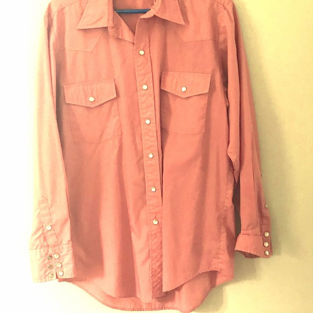 Men's Pearl-snap Pink Western